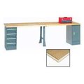 Global Equipment 96"W x 30"D Extra Long Production Workbench - Shop Top Square Edge - Gray 318923